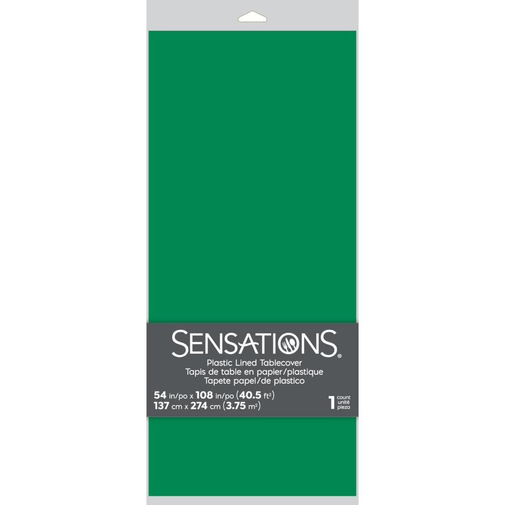 54 x 108 in. Paper & Polyethylene Rectangular Tablecover, Emerald Green