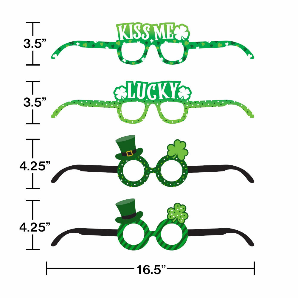 Picture of Access 343106 St Patricks Day Paper Glasses, Green