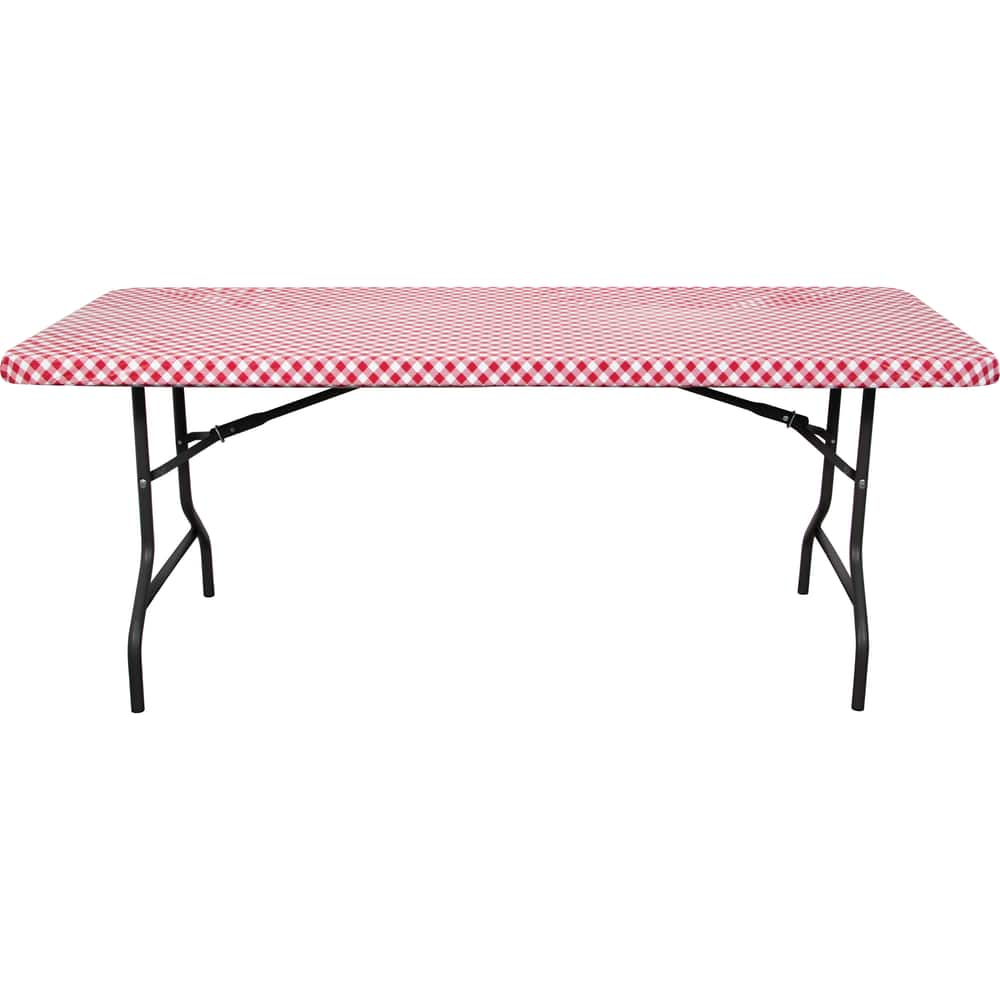 Picture of STAYP 349751 30 x 96 in. Stay Put Plastic Tablecover&#44; Red & White Gingham