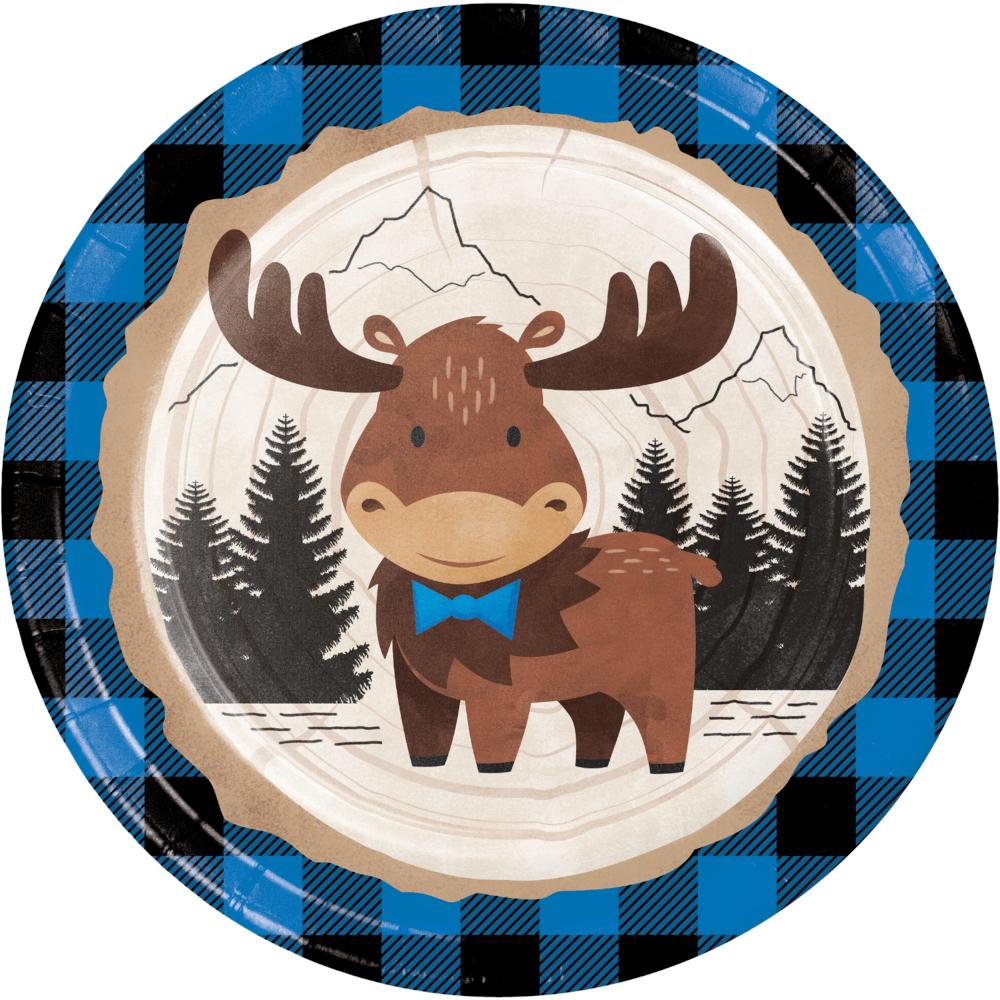 Picture of Creative Converting 350488 9 in. Heavy Weight Paper Disposable Dinner Plate&#44; Blue & Brown
