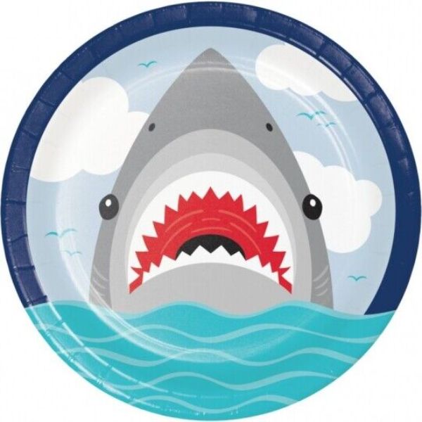 9 in. Shark Party Dinner Paper Plate