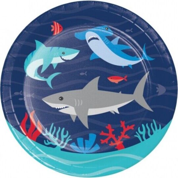7 in. Shark Party Luncheon Paper Plate