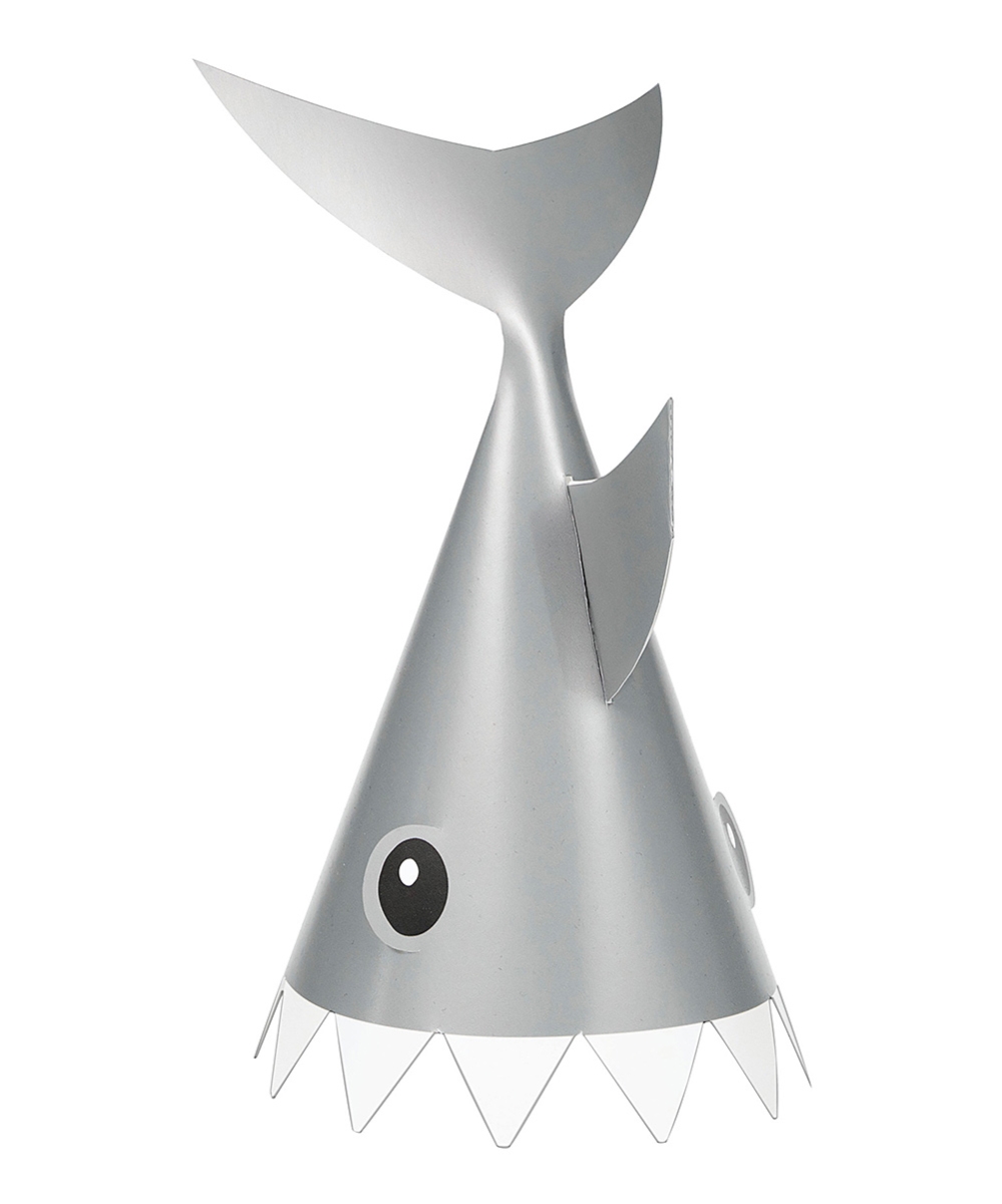 8.5 x 5 in. Shark Party Paper Child Hat, Gray