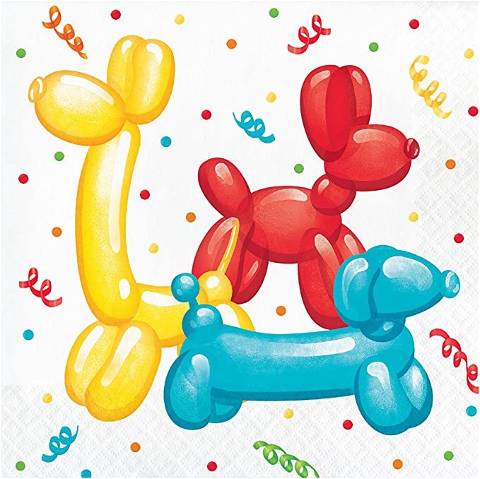 Picture of Creative Converting 350535 6.5 in. Party Balloon Animal Napkins&#44; Multi Color