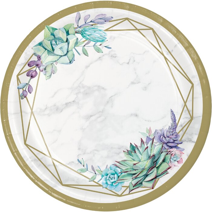 Picture of Creative Converting 350542 10 in. Heavy Weight Paper Disposable Dinner Plate&#44; Blue & Golden