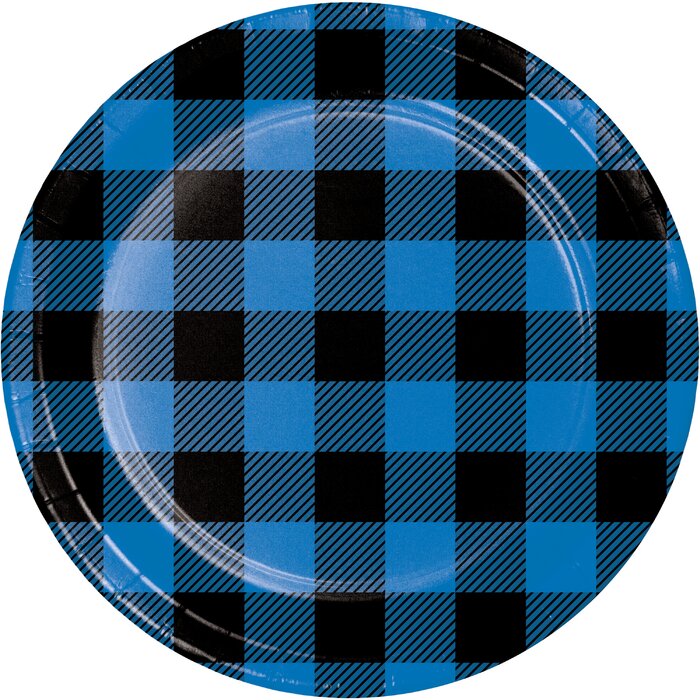Picture of Creative Converting 350931 7 in. Heavy Weight Paper Disposable Dinner Plate&#44; Blue & Black