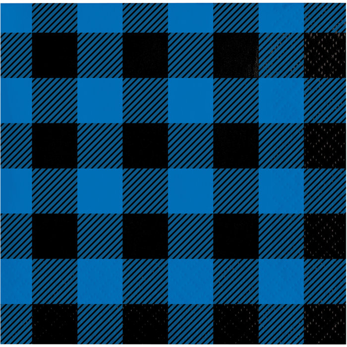 Picture of Creative Converting 350933 5 in. Basic Paper Disposable Cocktail Napkins&#44; Blue & Black