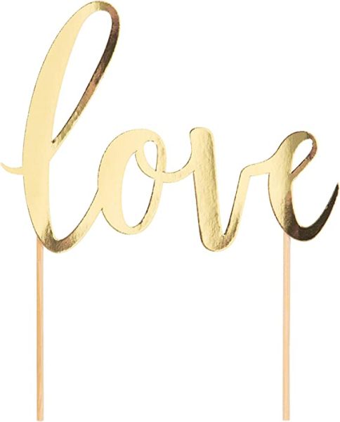 Picture of Creative Converting 351589 6 x 7.25 in. Foil Love Cake Toppers&#44; Gold