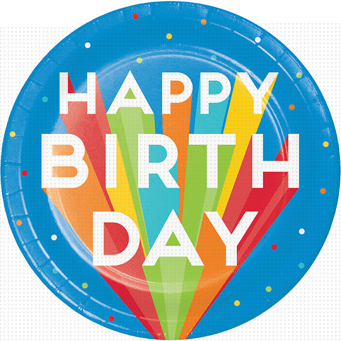 9 in. Happy Birthday Bash Dinner Plate, Multi Color