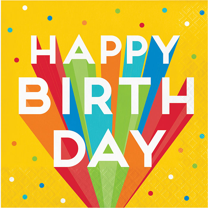 6.5 x 6.5 in. Happy Birthday Bash Luncheon Napkin, Multi Color