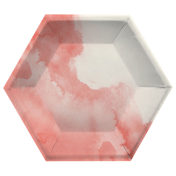 Picture of Elise 354077 10 in. Hexagon Banquet Plate&#44; Pink