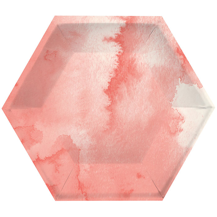 Picture of Elise 354078 8 in. Hexagon Banquet Plate&#44; Pink
