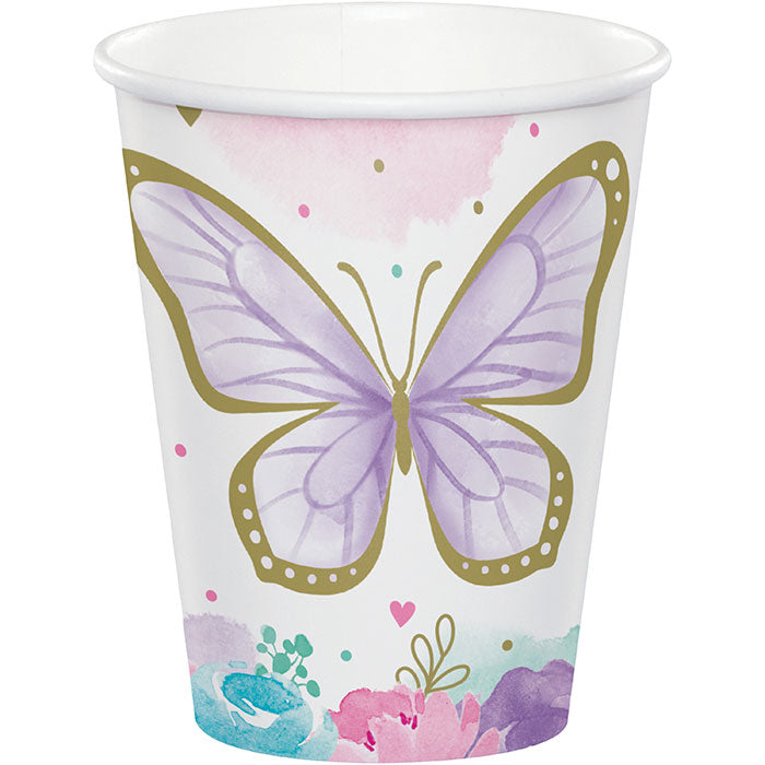 9 oz Butterfly Shimmer Hot & Cold Paper Cup