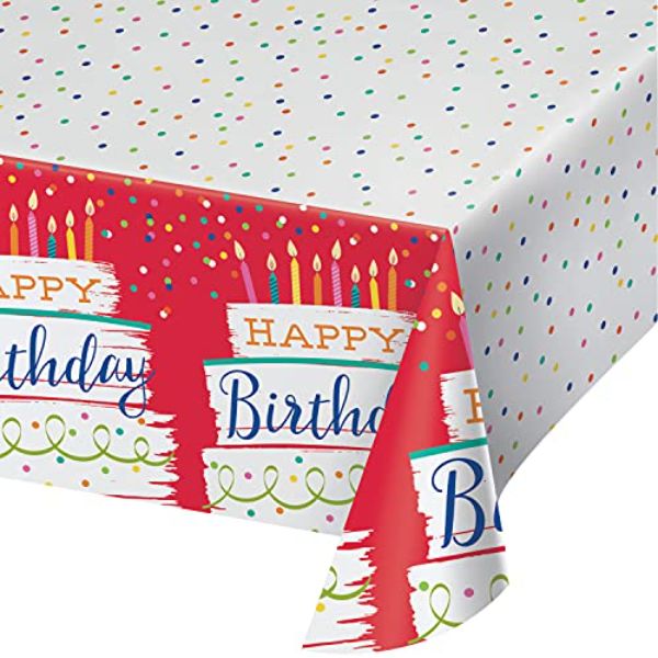 54 x 102 in. Festive Cake Paper Tablecover, Multi Color