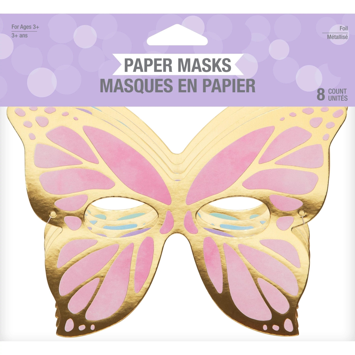 Picture of Access 355776 7.5 x 5.25 in. Butterfly Shimmer Foil Paper Masks&#44; Multi Color