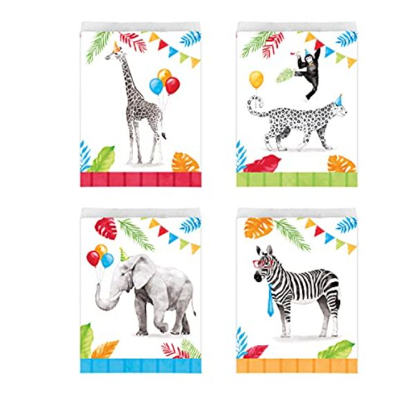 Picture of Access 355784 8.75 x 6.5 in. Party Animals Assorted Designs Paper Treat Bags&#44; Multi Color