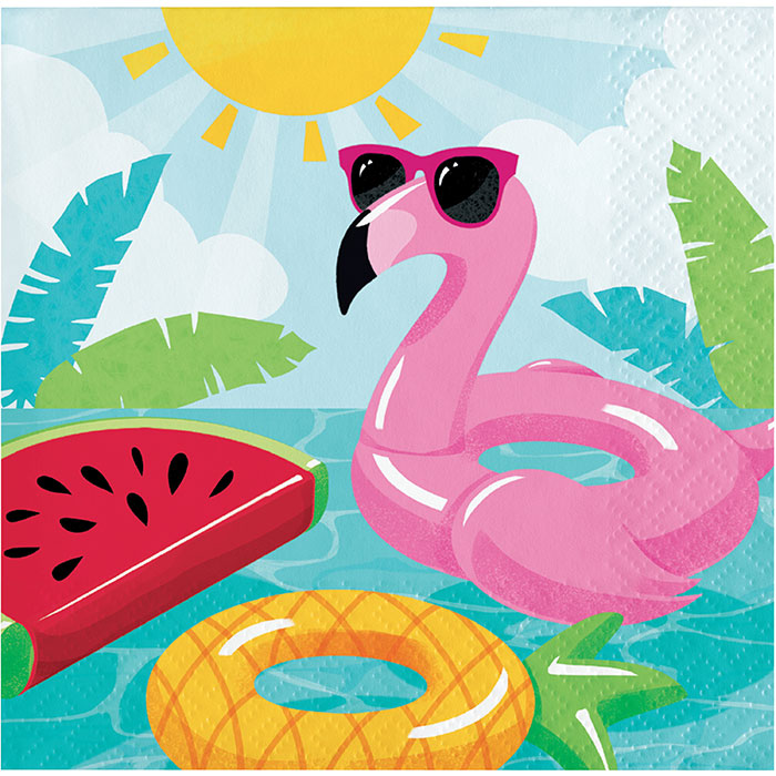 Picture of Creative Converting 356087 5 x 5 in. Pool Floaties Beverage Napkin