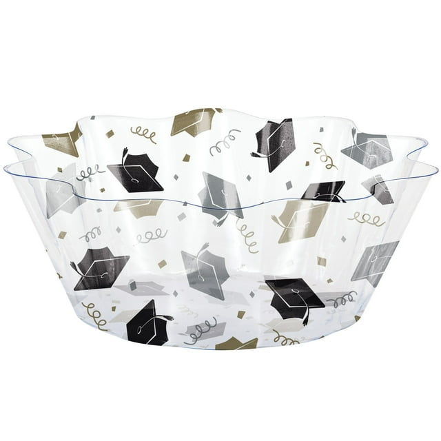 Picture of Access 356177 8 in. Fluted Grad Bowl&#44; Black&#44; Gold & Silver