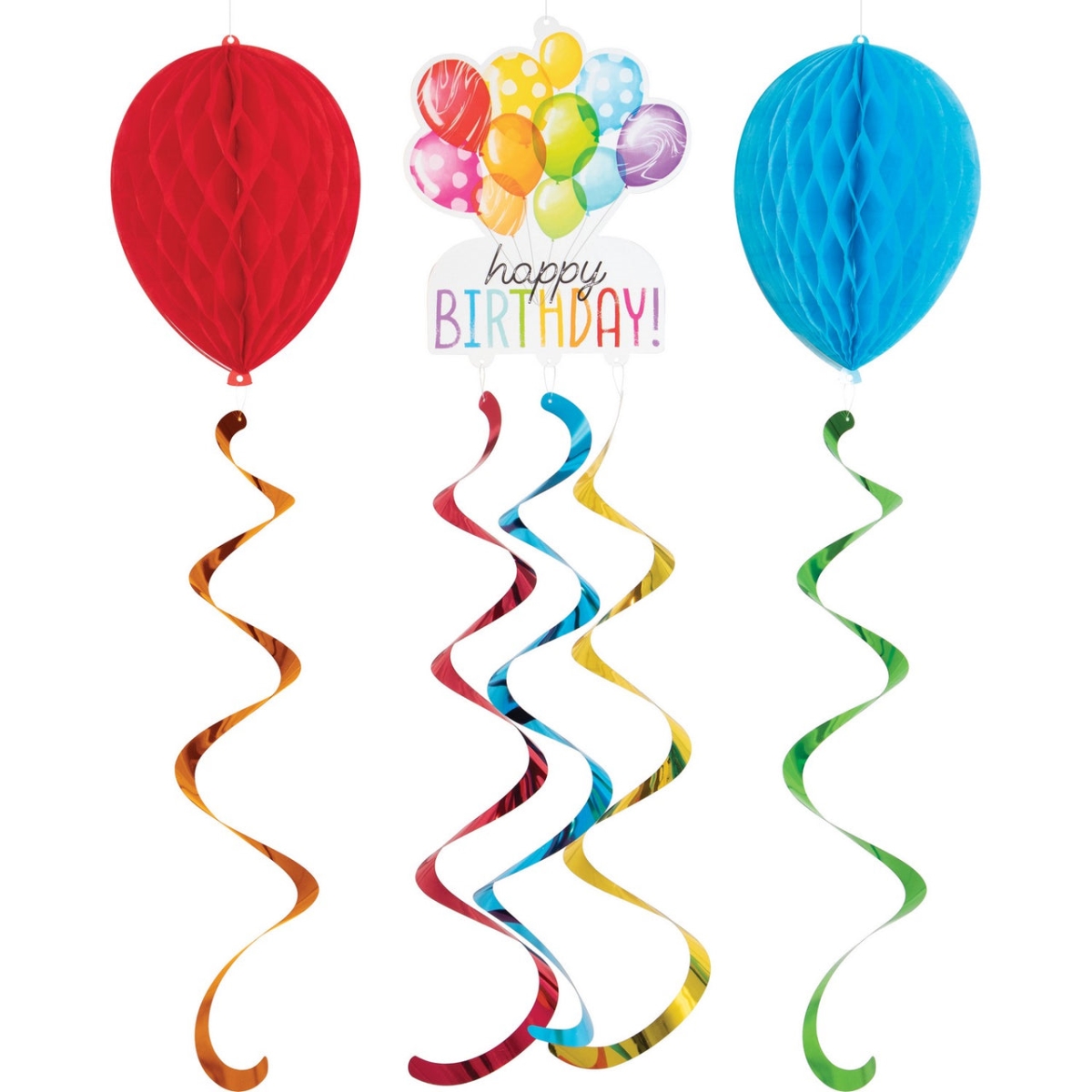 Picture of Creative Converting 357589 Balloon Bash Hanging Decor with HC & Danglers
