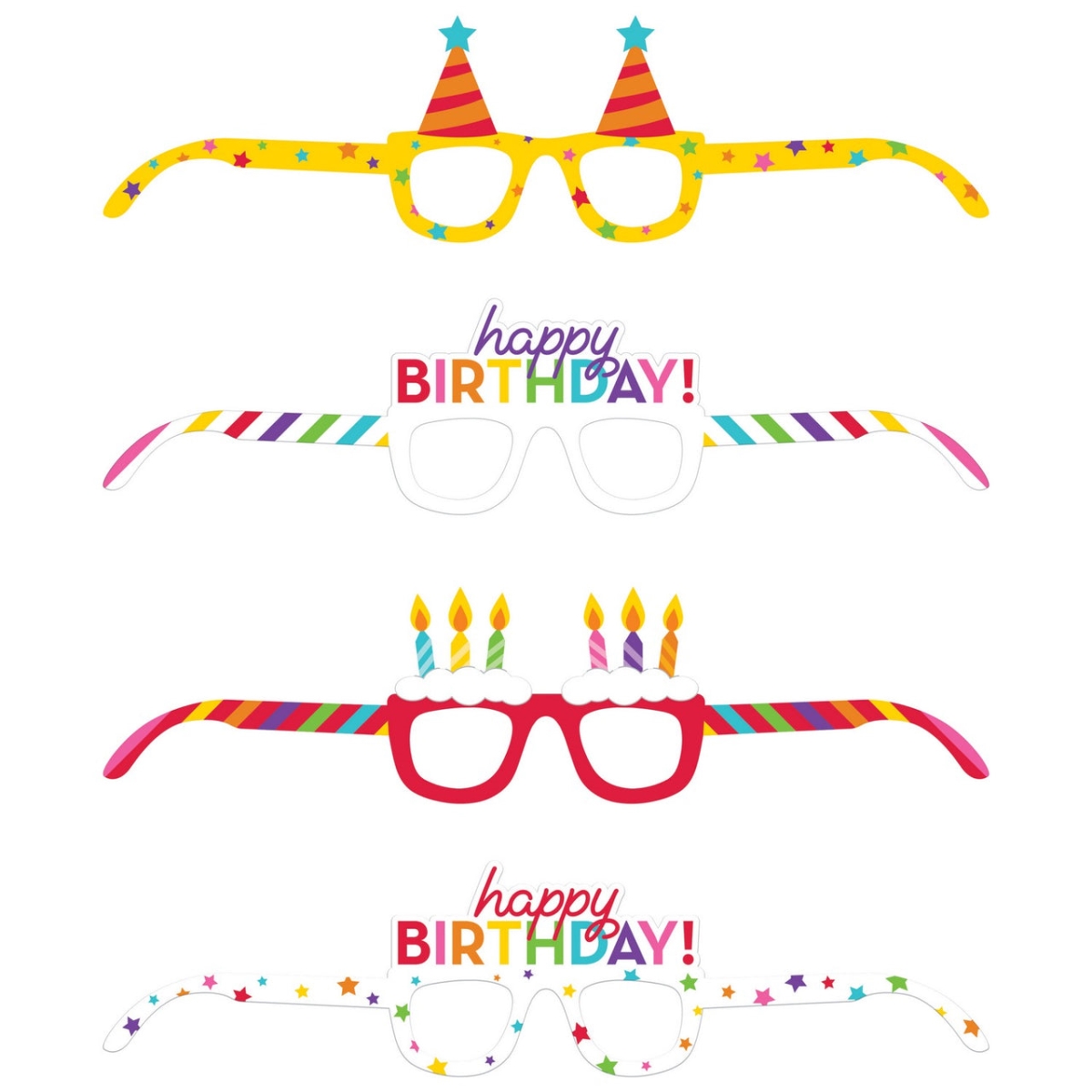 Picture of Creative Converting 359155 Happy Birthday Paper Glasses