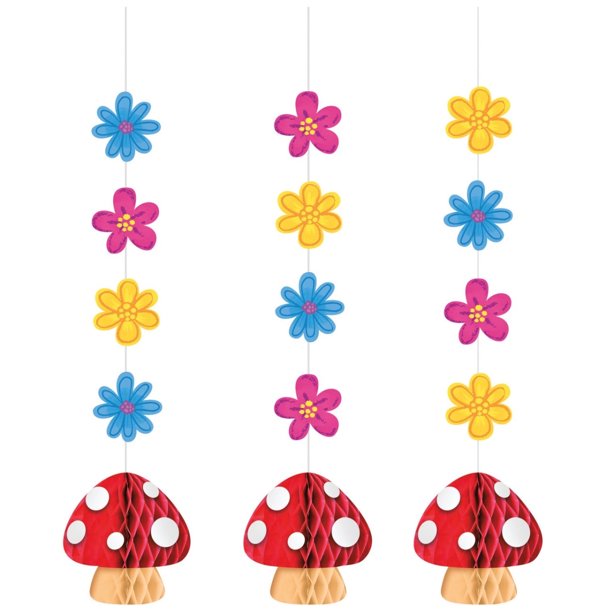 Picture of Creative Converting 359299 Party Gnomes Hanging Cutouts with Honeycomb