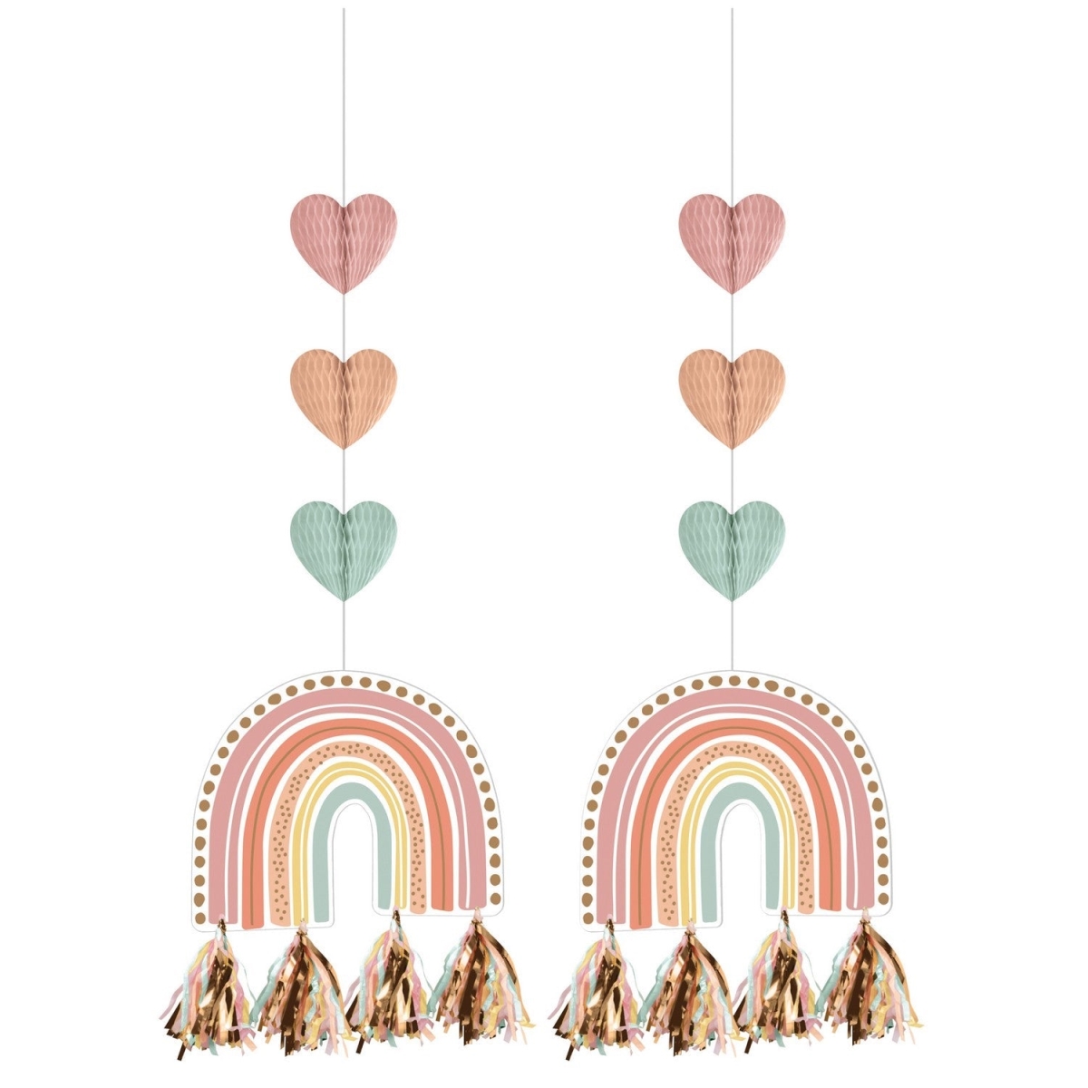 Picture of Creative Converting 360462 36 in. Boho Rainbow Hanging Cutouts with Tassels