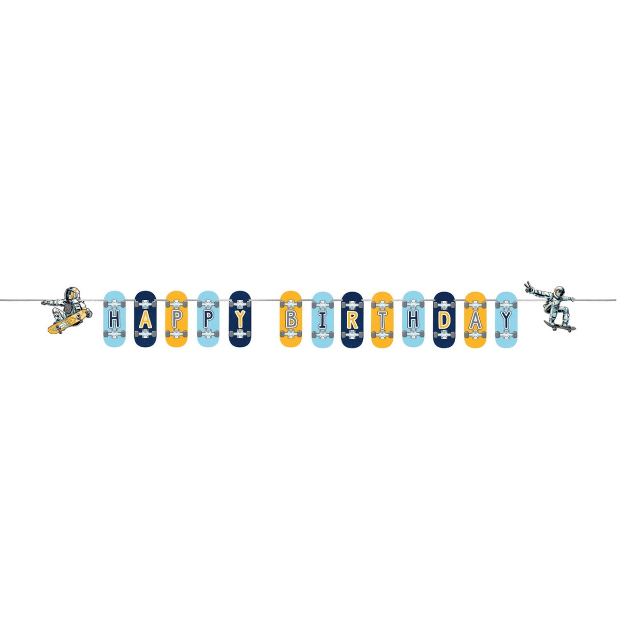 Picture of Creative Converting 360515 Space Skater Shaped Banner with Ribbon