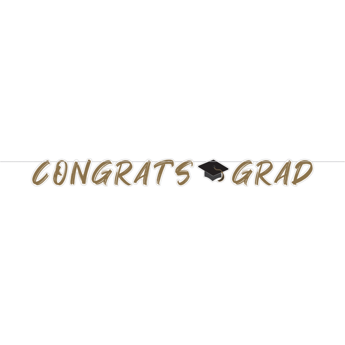 Picture of Creative Converting 362920 Golden Grad Shaped Banner with Ribbon