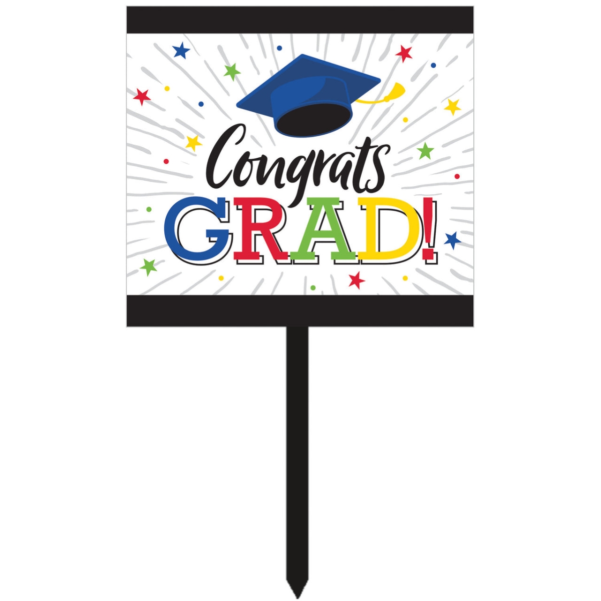 Picture of Creative Converting 362931 Hats Off Grad Yard Sign