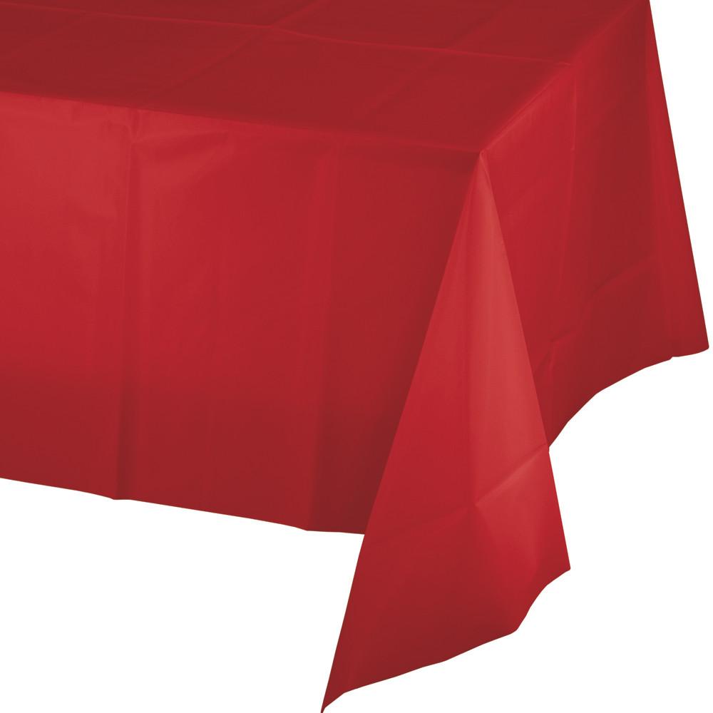 Group  54 x 108 in. Classic Red Plastic Tablecover, Pack of 12