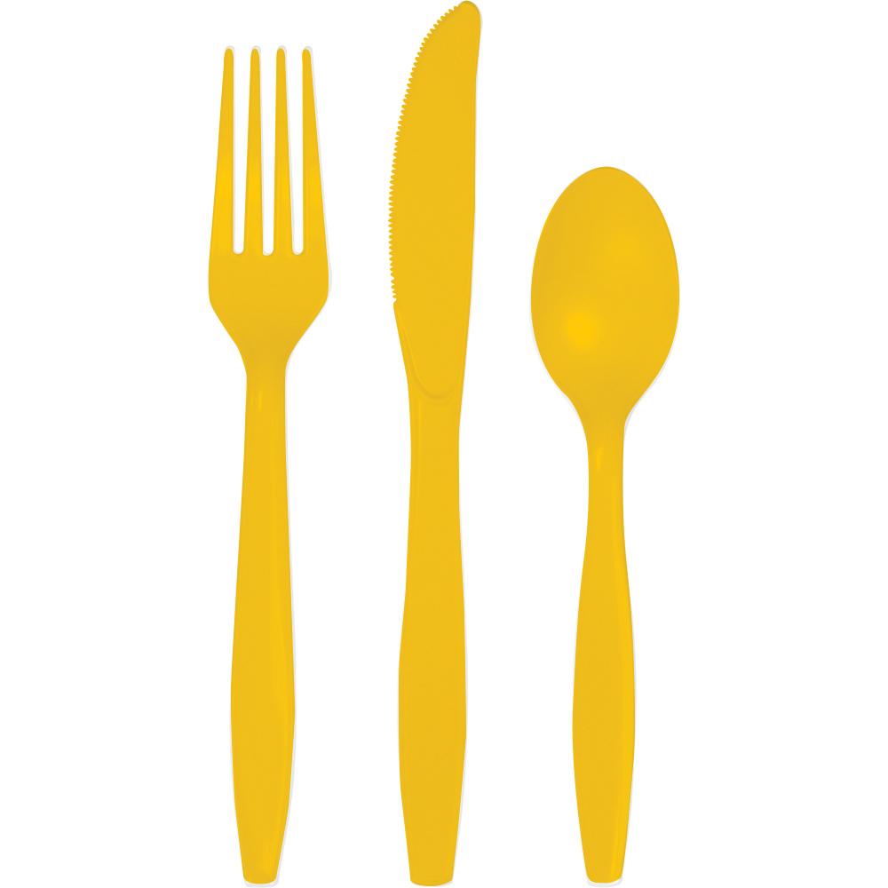 Picture of Hoffmaster Group 813269 School Bus Yellow Assorted Cutlery&#44; Pack of 12 - 18 per Pack