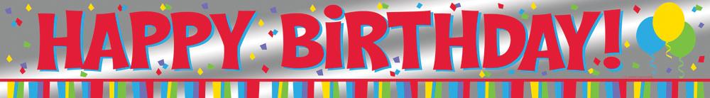 6 in. Happy Birthday Decor Banner Foil - 6 in.