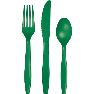 Picture of Hoffmaster Group 317354 Emerald Green Assorted Cutlery&#44; Pack of 12 - 18 Per Pack