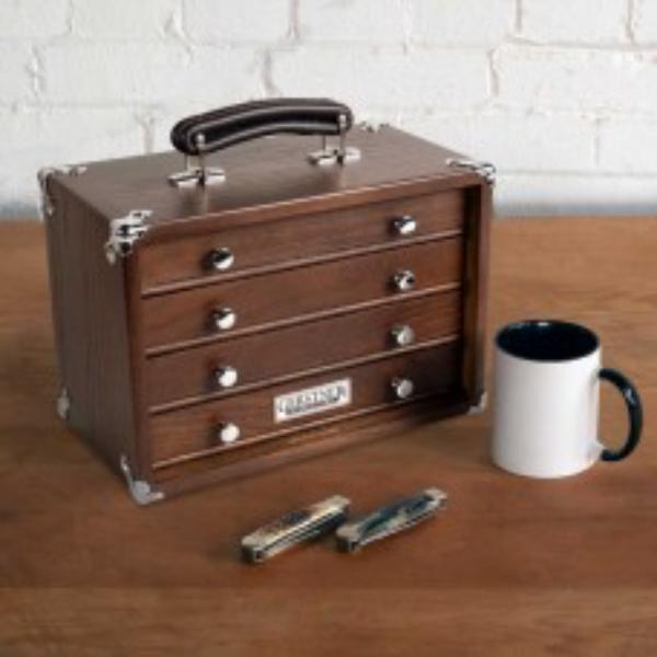4-Drawer Dark Oak Mini Portable Chest - International