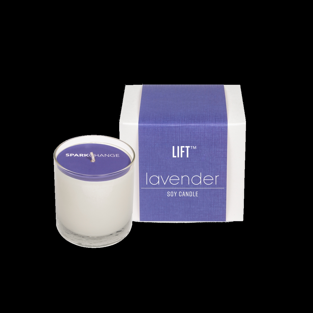 KIT-111-SPARK-GL8-LAVNEW-BOX 8 oz Lavender Glass Candle