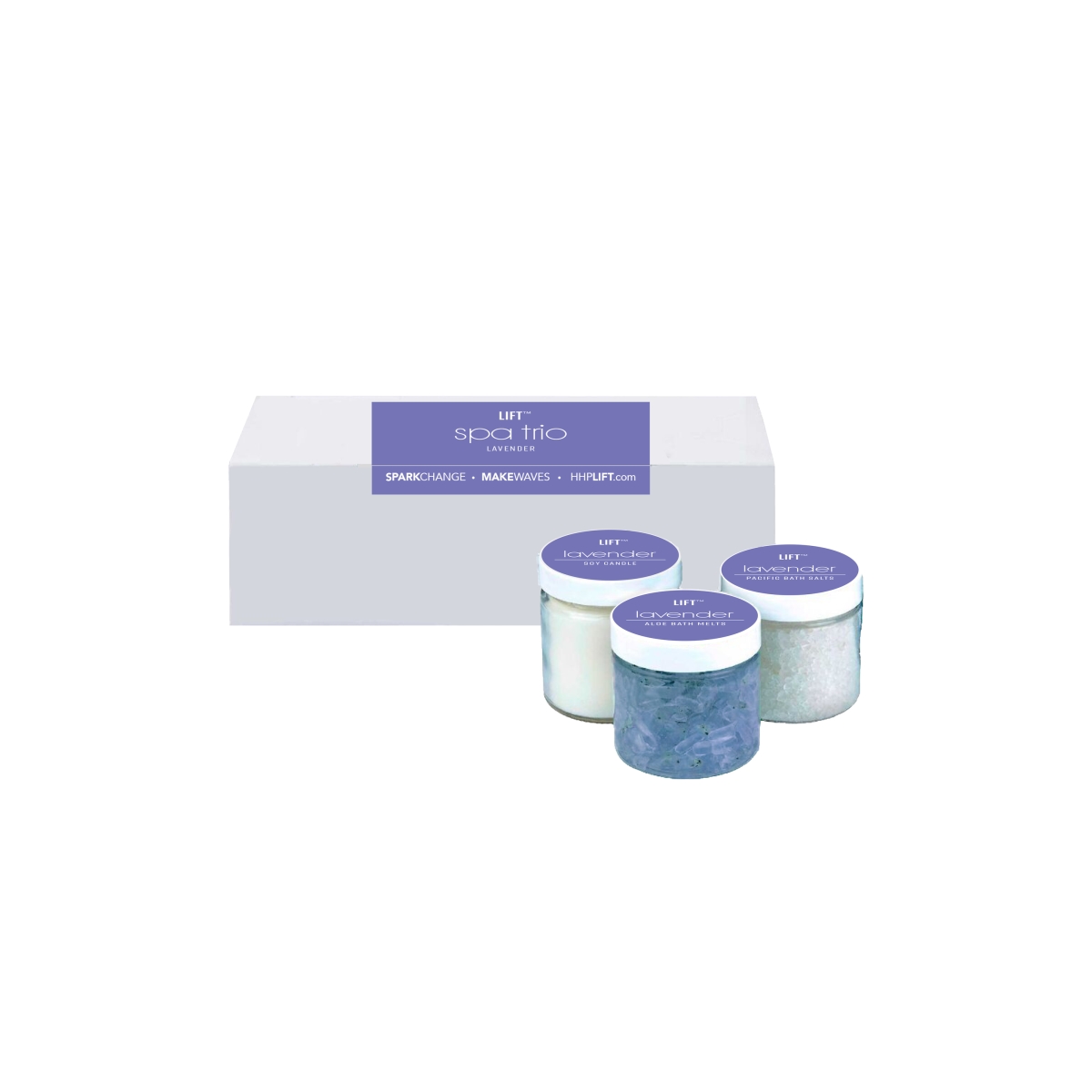 INV-111-TRIO-LAV Lavender Melt, Soak & Spark Trio Candle