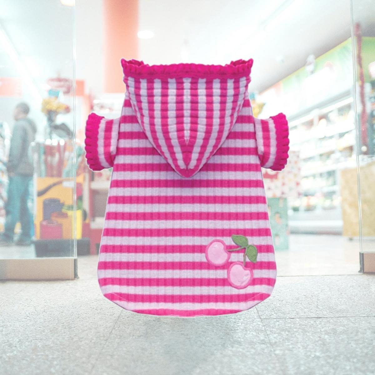 Picture of Hip Doggie HD-2PSCH-M Medium Pink Stripe Cherry Hoodie