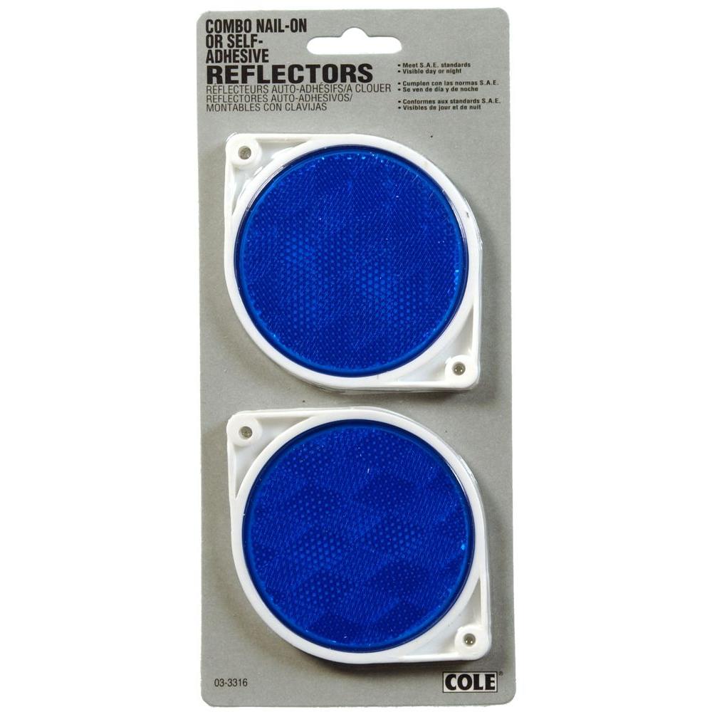 Picture of Hillman Group 844011 3 in. Adhesive Circle Reflectors  Blue - 1 6 Piece