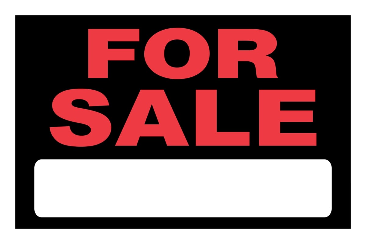 8 x 12 in. Red & Black Plastic for Sale Sign