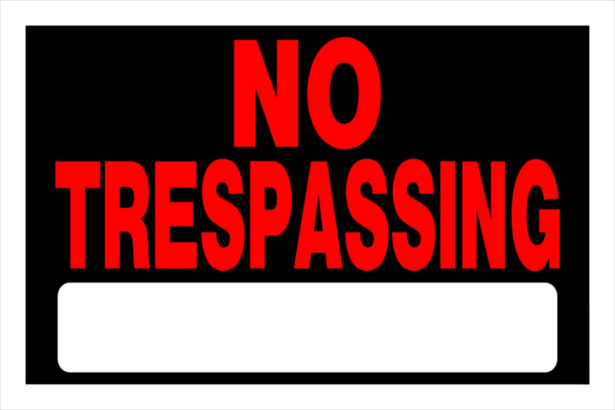 8 x 12 in. Black Plastic No Trespassing Sign