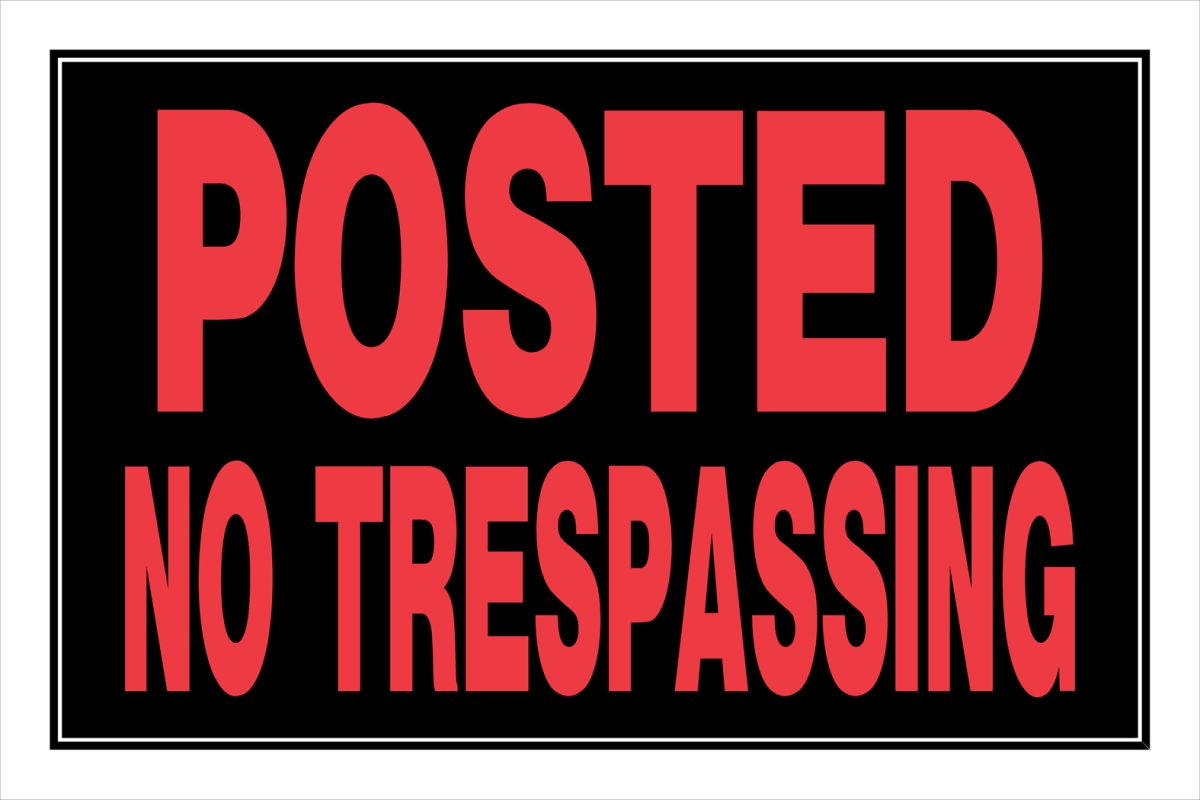 841840 8 x 12 in. Red & Black Plastic Posted No Trespassing Sign