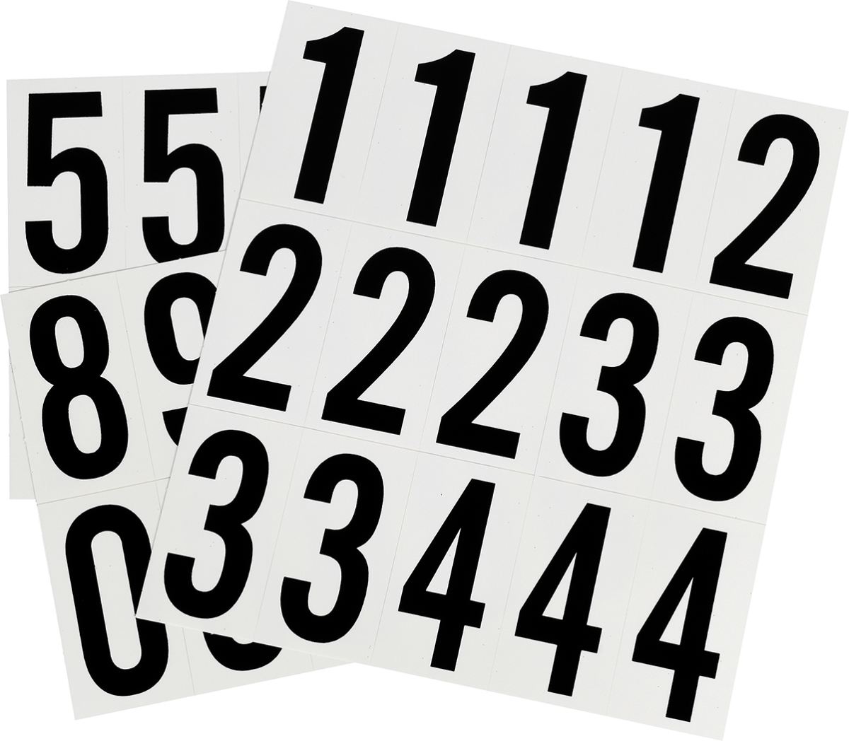 2 in. Black & White Glossy Vinyl Square Cut Self Adhesive Numbers