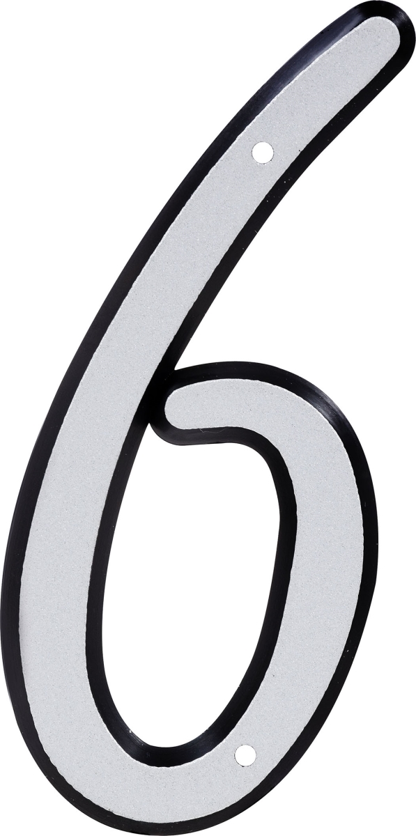 4 in. Nail-On Reflective Plastic House Number - 6