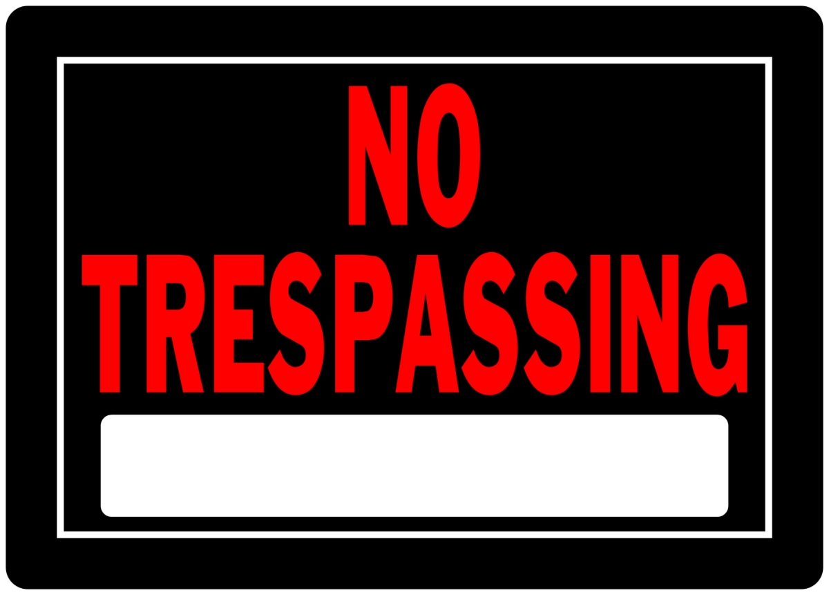 10 x 14 in. Black & Red Aluminum No Trespassing Sign