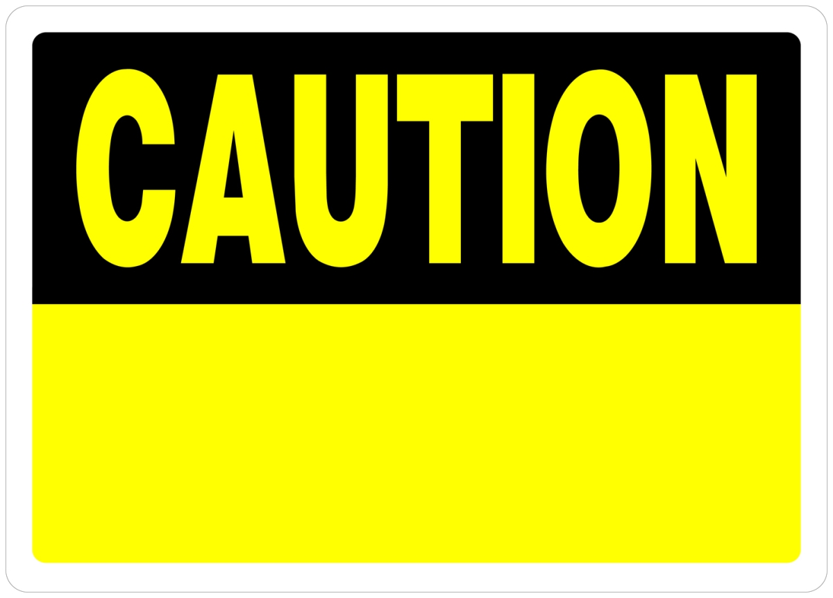 842066 10 x 14 in. Yellow & Black Aluminum Blank Caution Sign