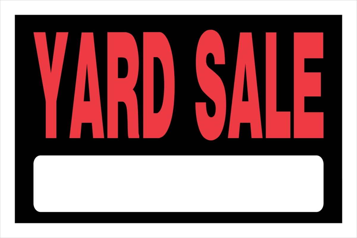 839950 8 x 12 in. Red & Black Plastic Hillman Yard Sale Sign