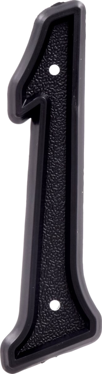 6 in. Matte Black Plastic House Number - 1