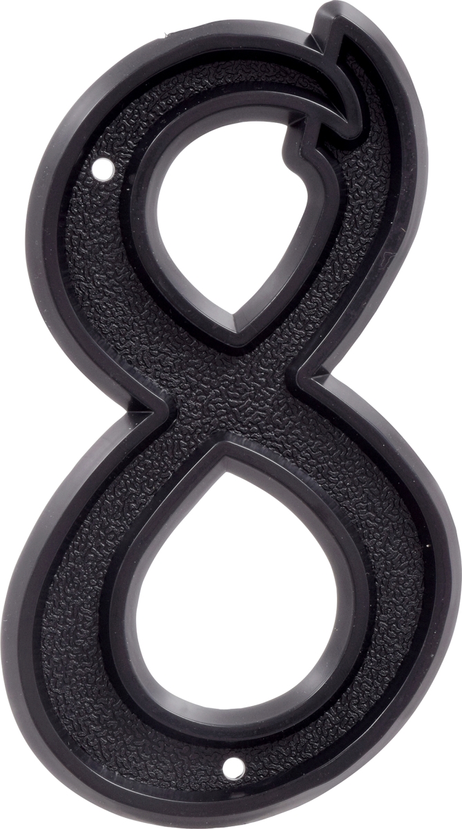6 in. Matte Black Plastic House Number - 8 -  6 Piece