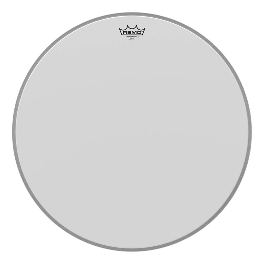 Ambassador X Coated Drumhead - White - 22 in. - Enhanced Durability