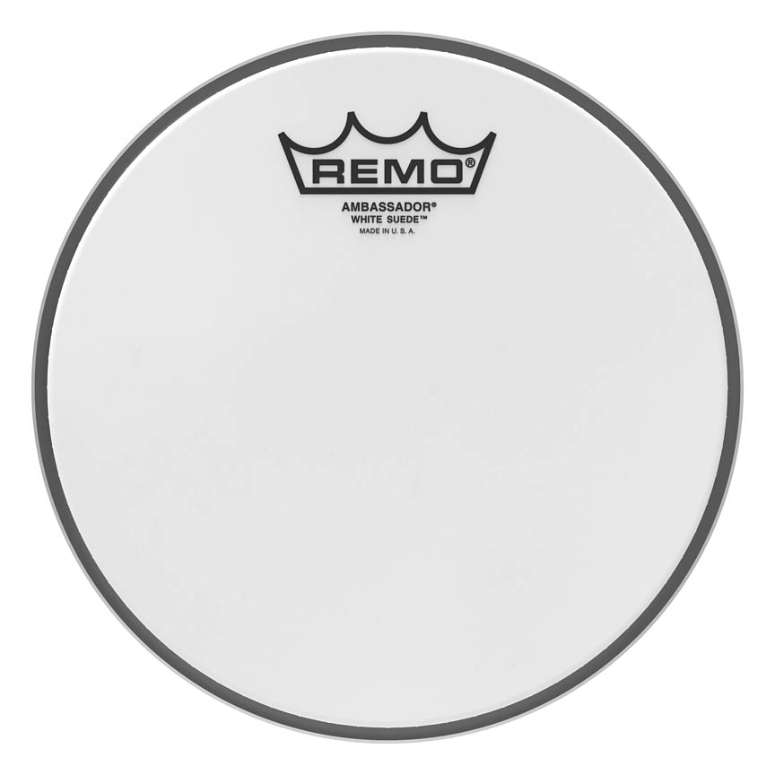 3700051 8 in. Dia. Ambassador White Suede Batter Drum Head
